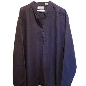 CUBAVERA Pullover Long Sleeve Guayabera Black XXL